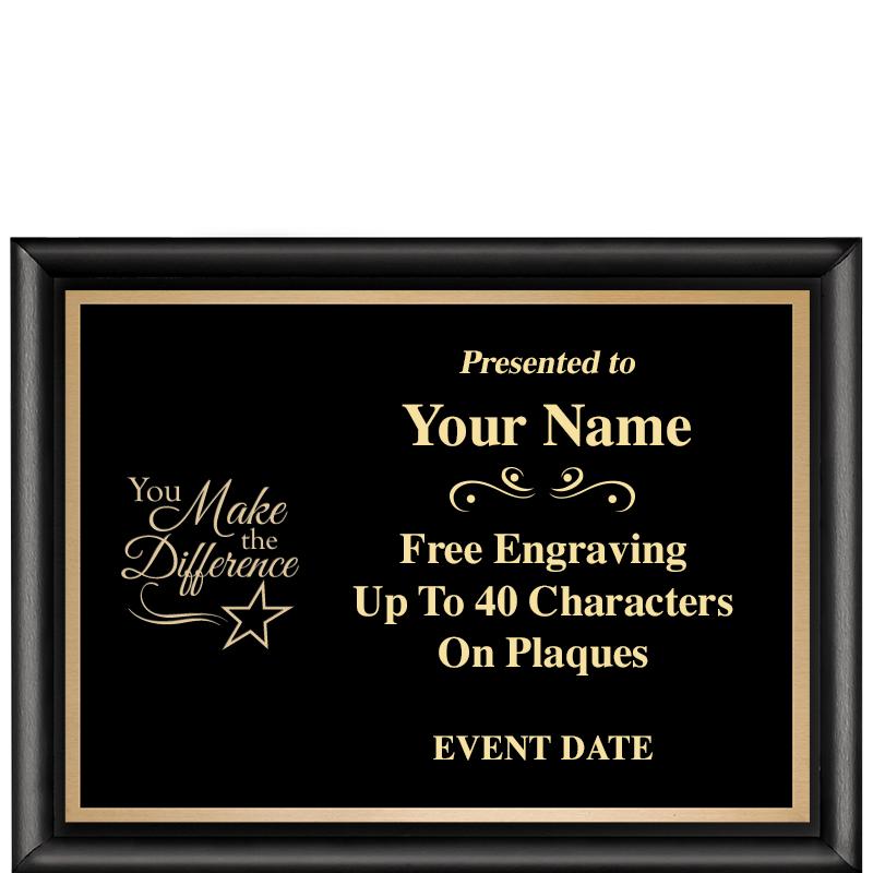 8X6 CLASSIC BLACK SHINY PLAQUE
