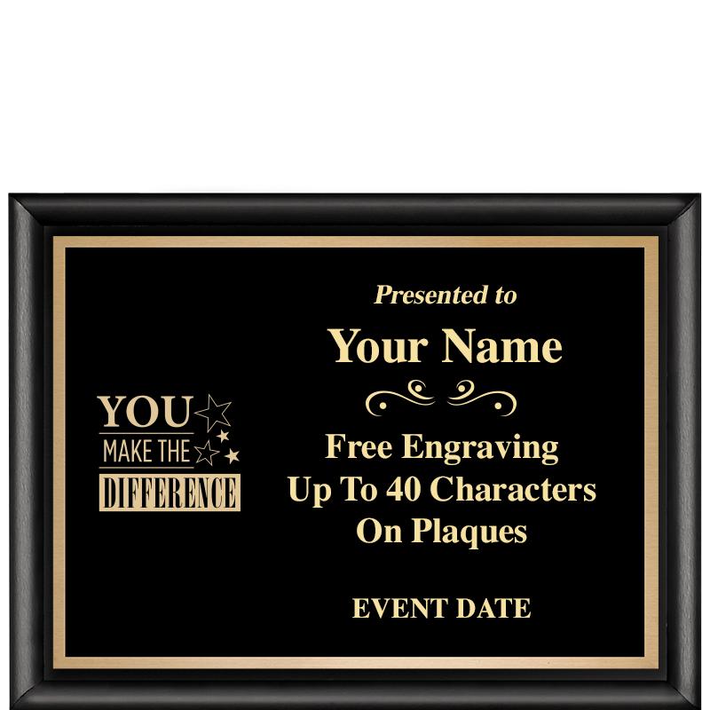 8X6 CLASSIC BLACK SHINY PLAQUE