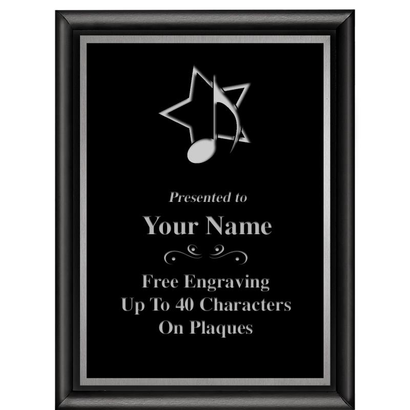 6"X8" CLASSIC BLK SHINY PLQ SV