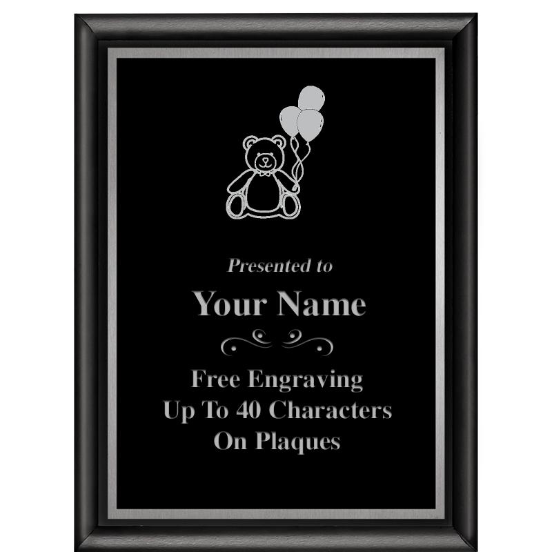 6"X8" CLASSIC BLK SHINY PLQ SV