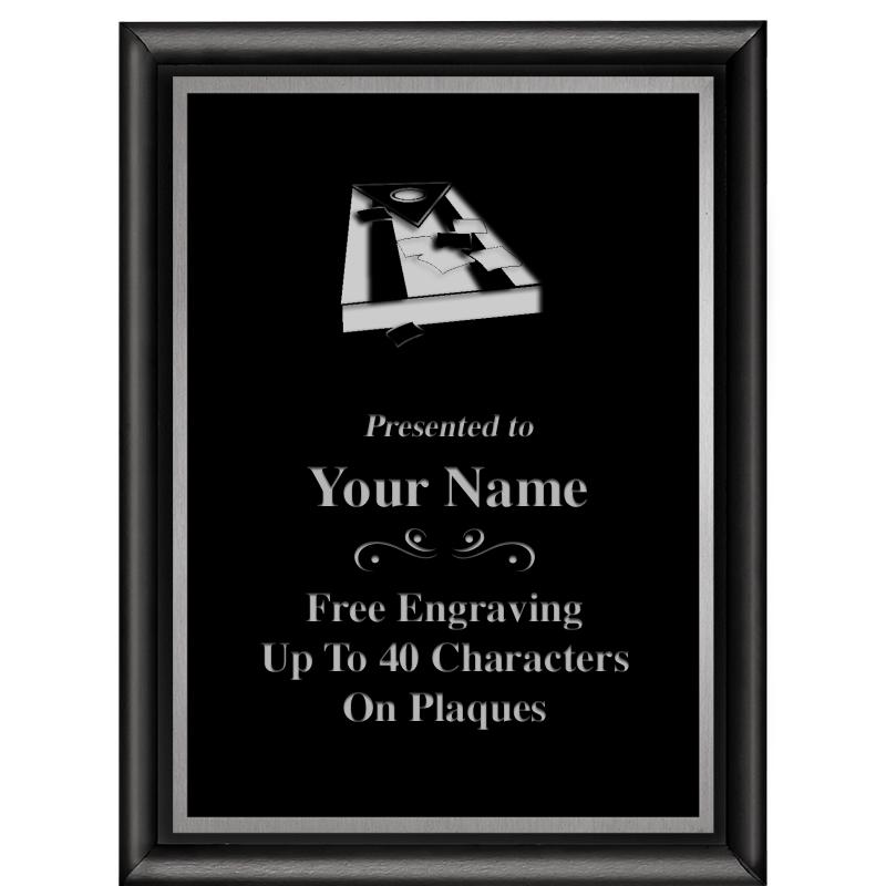 6"X8" CLASSIC BLK SHINY PLQ SV