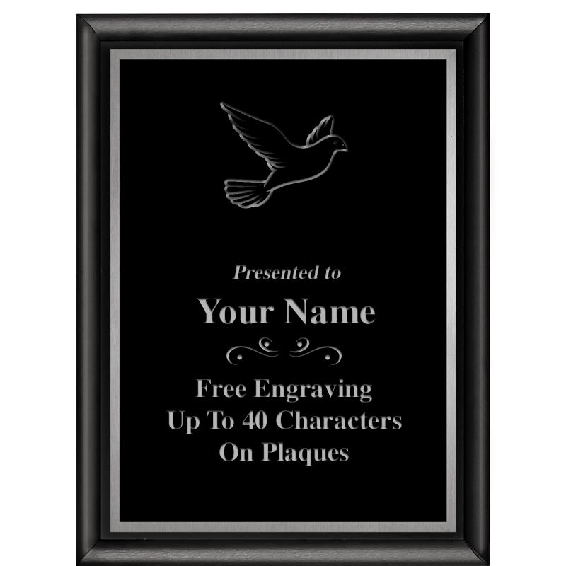 6"X8" CLASSIC BLK SHINY PLQ SV