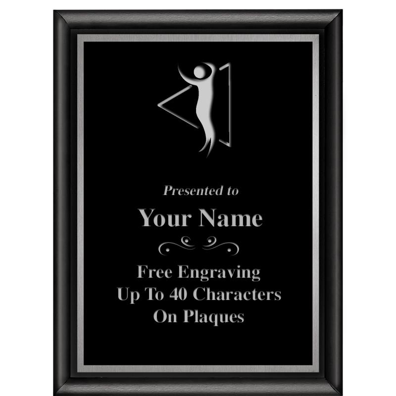 6"X8" CLASSIC BLK SHINY PLQ SV