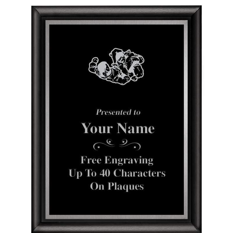 6"X8" CLASSIC BLK SHINY PLQ SV