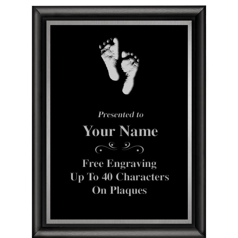 6"X8" CLASSIC BLK SHINY PLQ SV