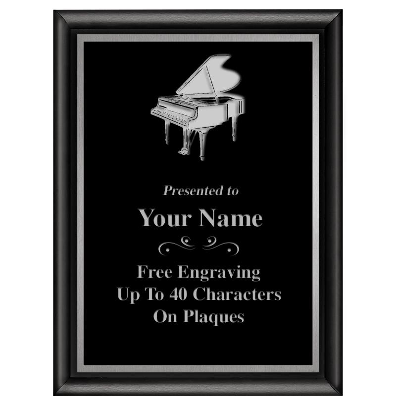 6"X8" CLASSIC BLK SHINY PLQ SV