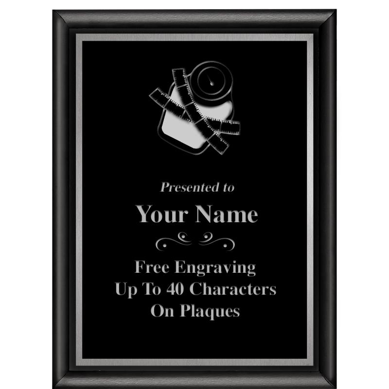 6"X8" CLASSIC BLK SHINY PLQ SV