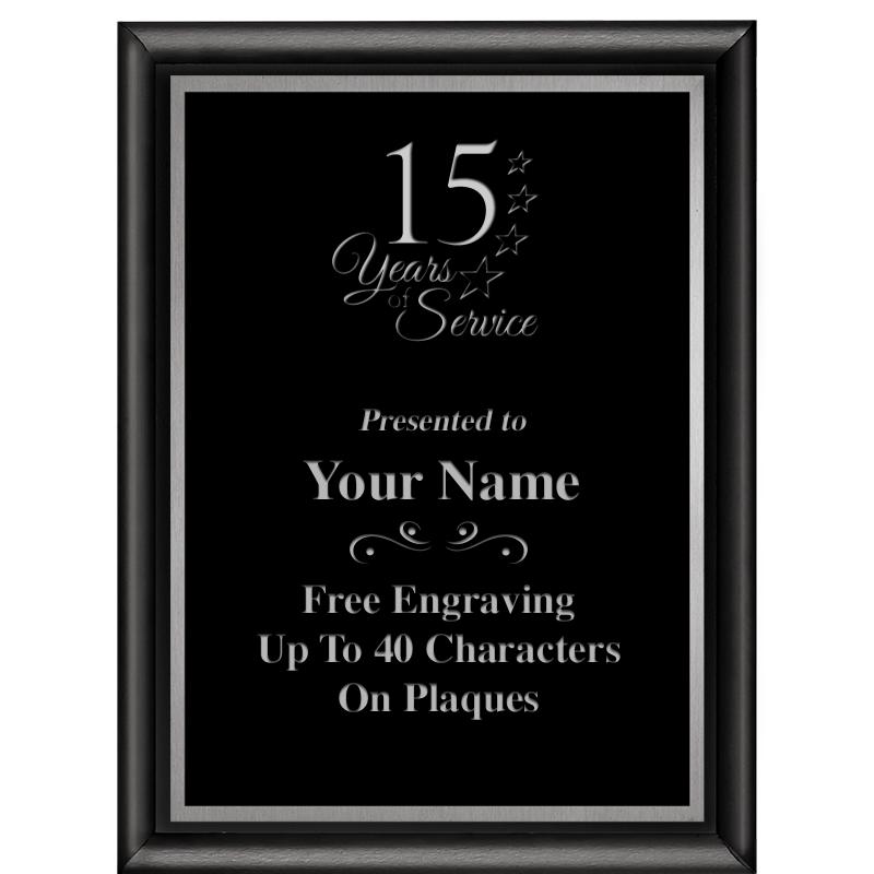 6"X8" CLASSIC BLK SHINY PLQ SV