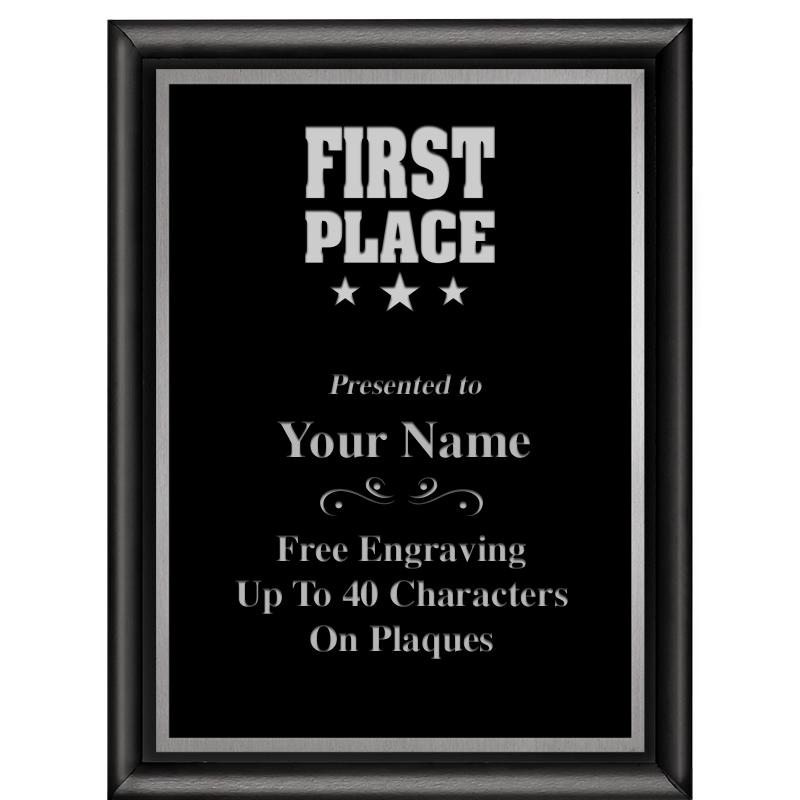 6"X8" CLASSIC BLK SHINY PLQ SV