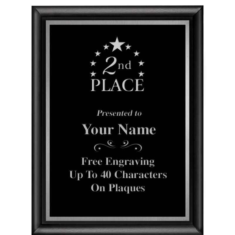 6"X8" CLASSIC BLK SHINY PLQ SV