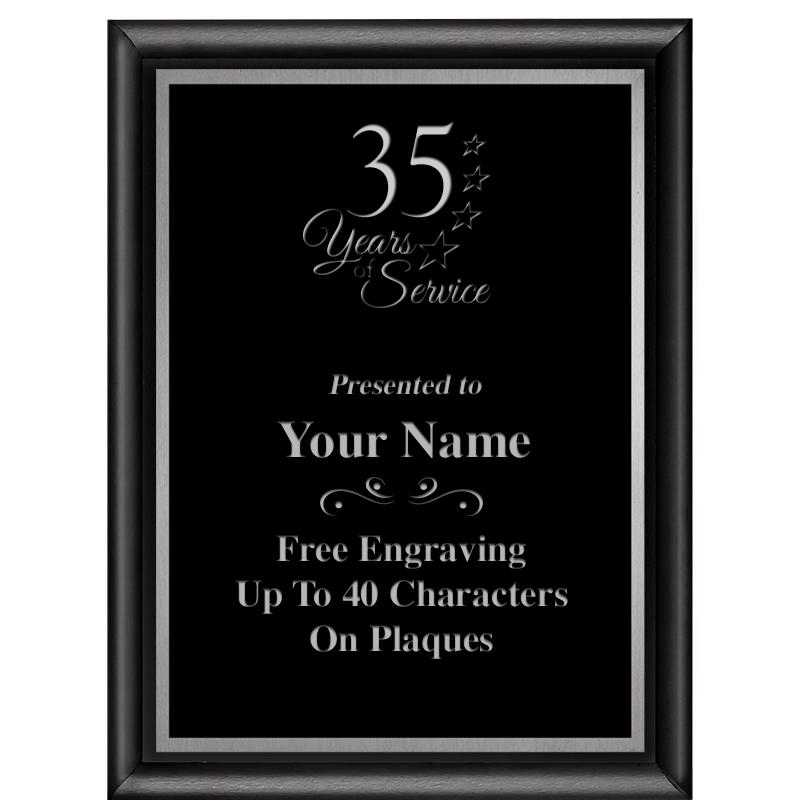 6"X8" CLASSIC BLK SHINY PLQ SV