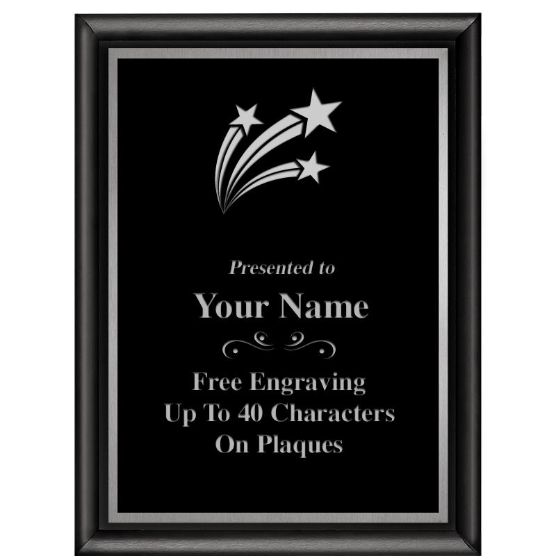 6"X8" CLASSIC BLK SHINY PLQ SV