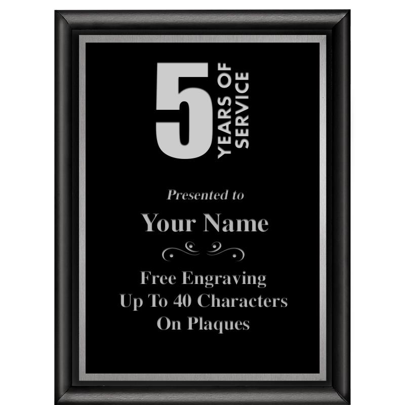 6"X8" CLASSIC BLK SHINY PLQ SV