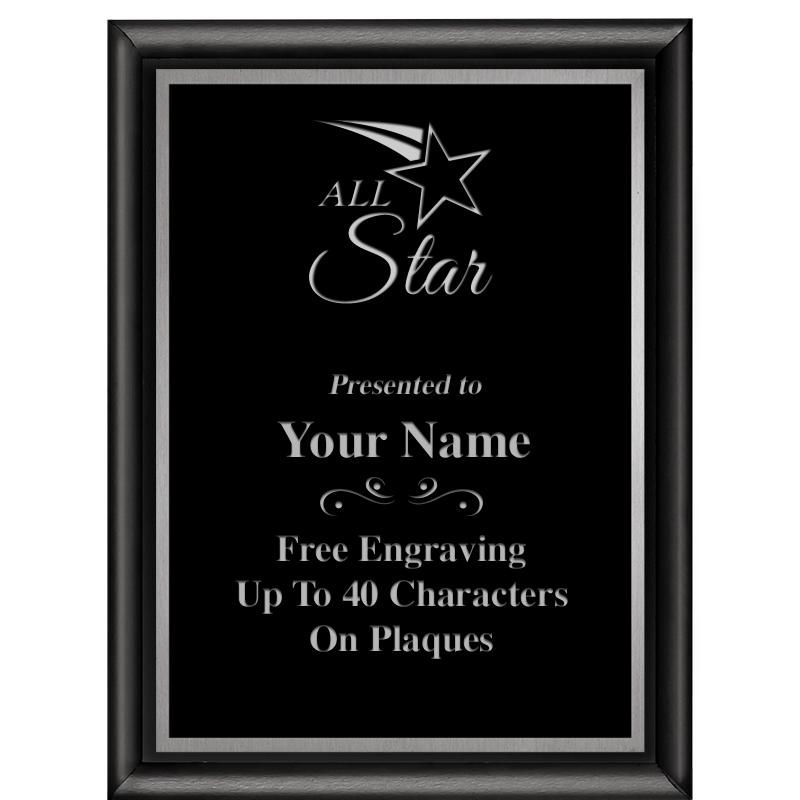 6"X8" CLASSIC BLK SHINY PLQ SV