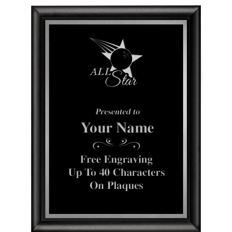 6"X8" CLASSIC BLK SHINY PLQ SV