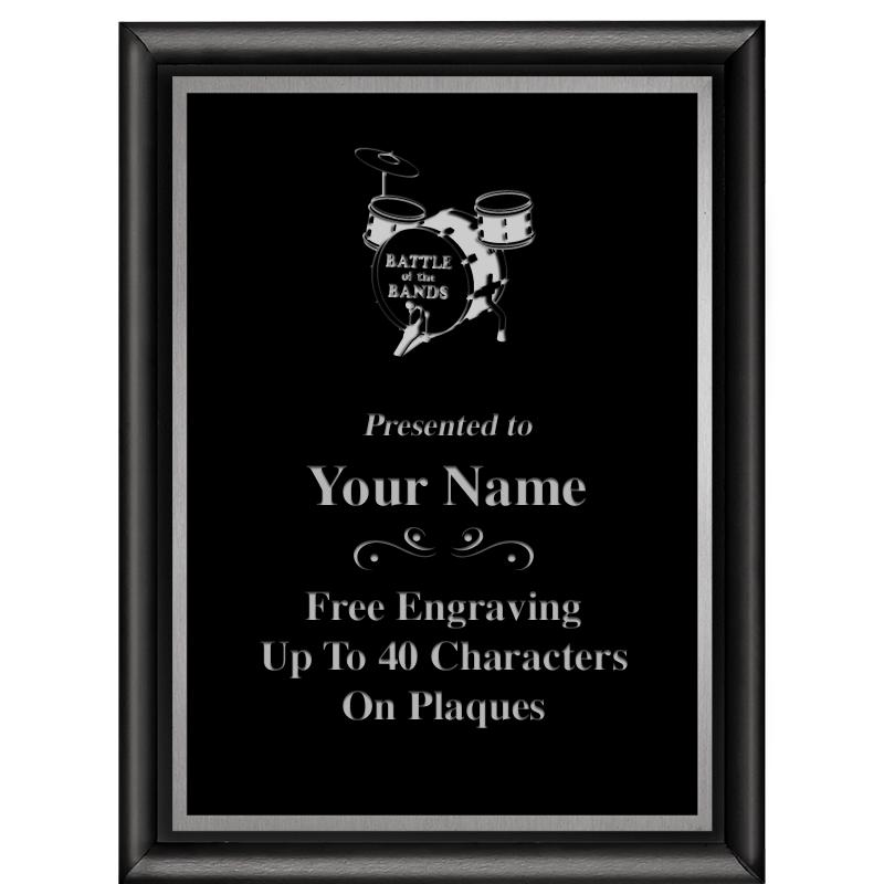 6"X8" CLASSIC BLK SHINY PLQ SV