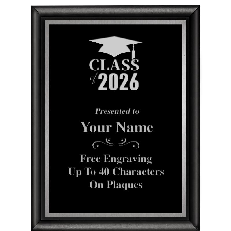 6"X8" CLASSIC BLK SHINY PLQ SV