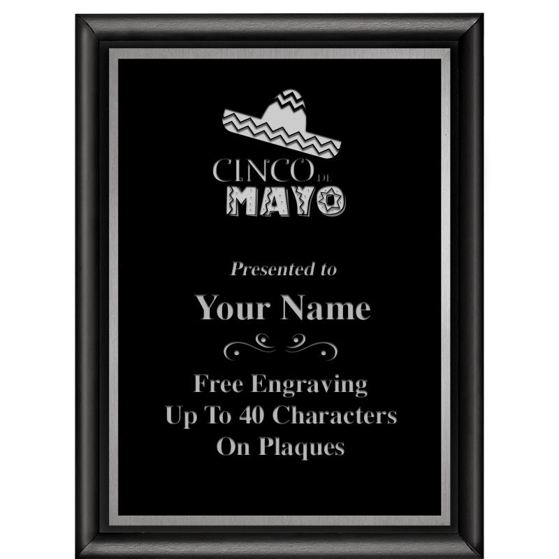 6"X8" CLASSIC BLK SHINY PLQ SV