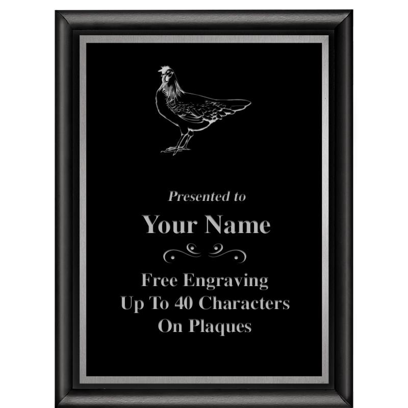 6"X8" CLASSIC BLK SHINY PLQ SV