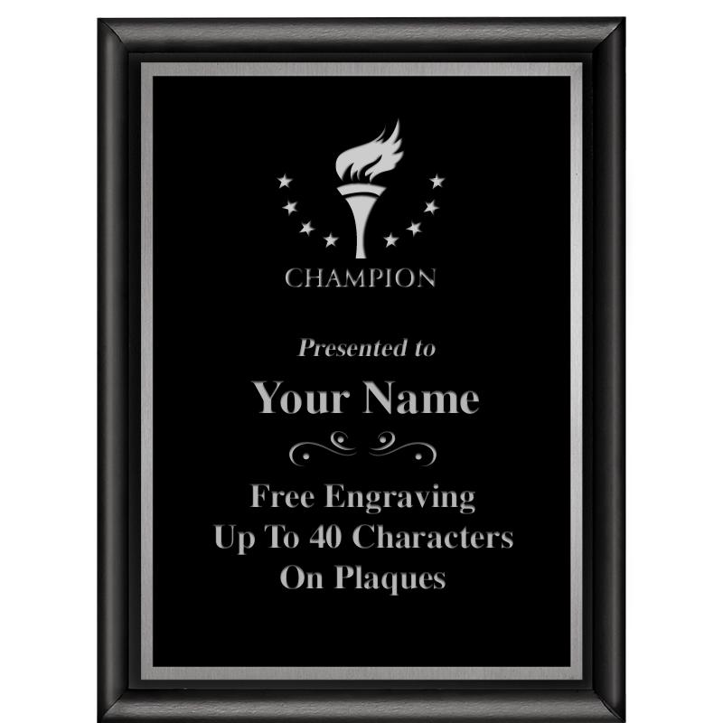 6"X8" CLASSIC BLK SHINY PLQ SV