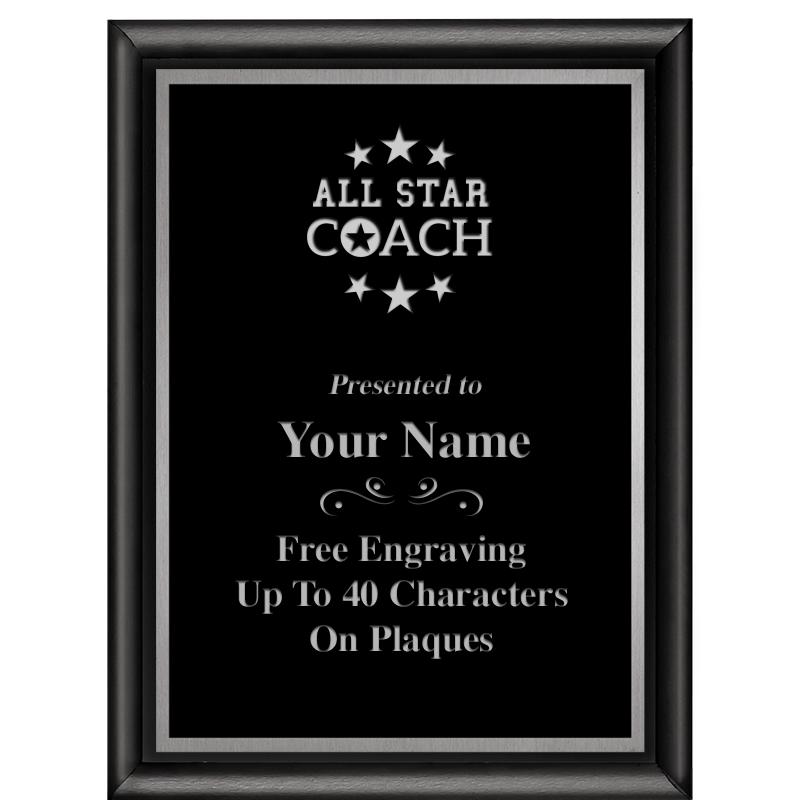 6"X8" CLASSIC BLK SHINY PLQ SV