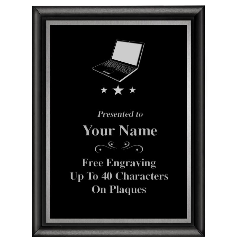 6"X8" CLASSIC BLK SHINY PLQ SV