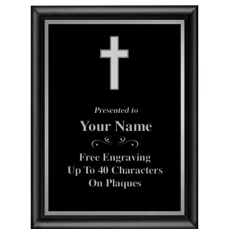 6"X8" CLASSIC BLK SHINY PLQ SV