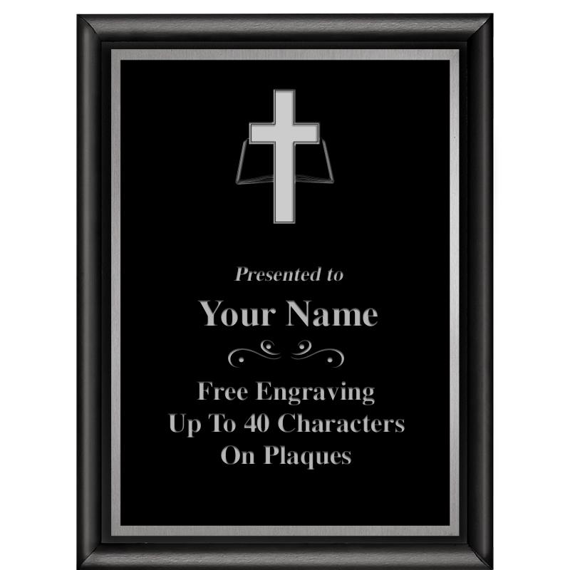 6"X8" CLASSIC BLK SHINY PLQ SV