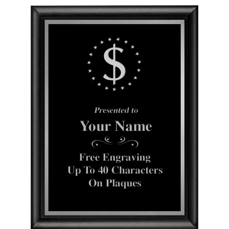 6"X8" CLASSIC BLK SHINY PLQ SV