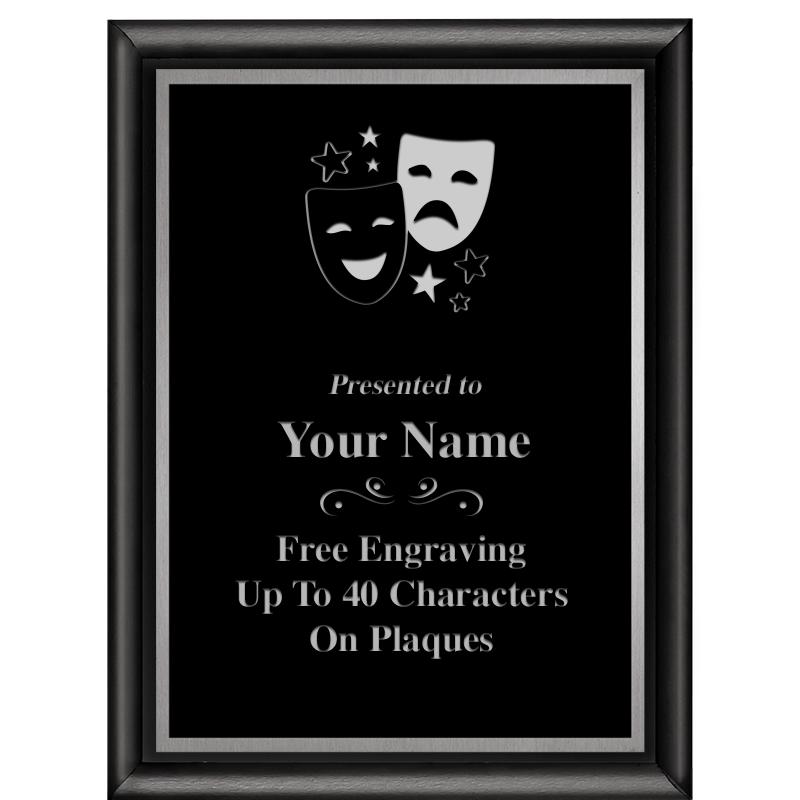 Drama Plaques, 5 X 7 Show Stopper Drama Masks Trophy Plaque With Custom Engraving Prime