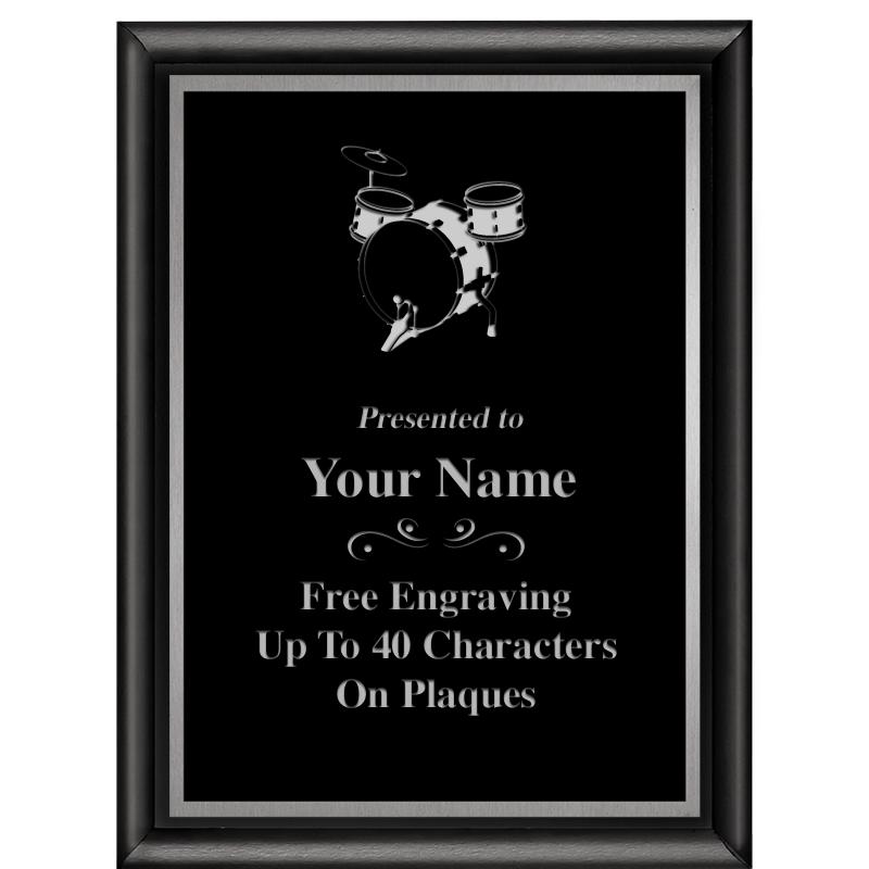 6"X8" CLASSIC BLK SHINY PLQ SV