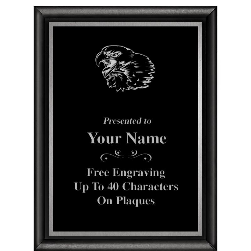 6"X8" CLASSIC BLK SHINY PLQ SV