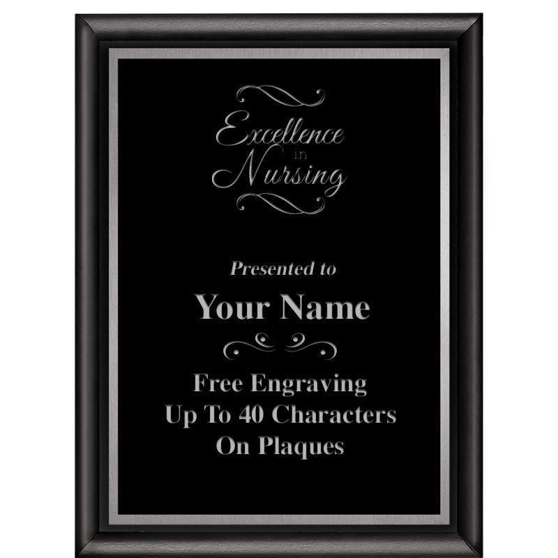 6"X8" CLASSIC BLK SHINY PLQ SV