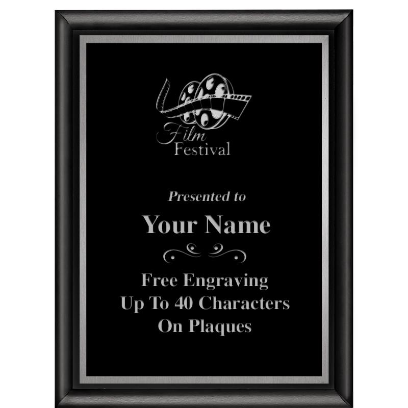 6"X8" CLASSIC BLK SHINY PLQ SV