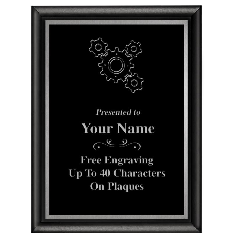 6"X8" CLASSIC BLK SHINY PLQ SV