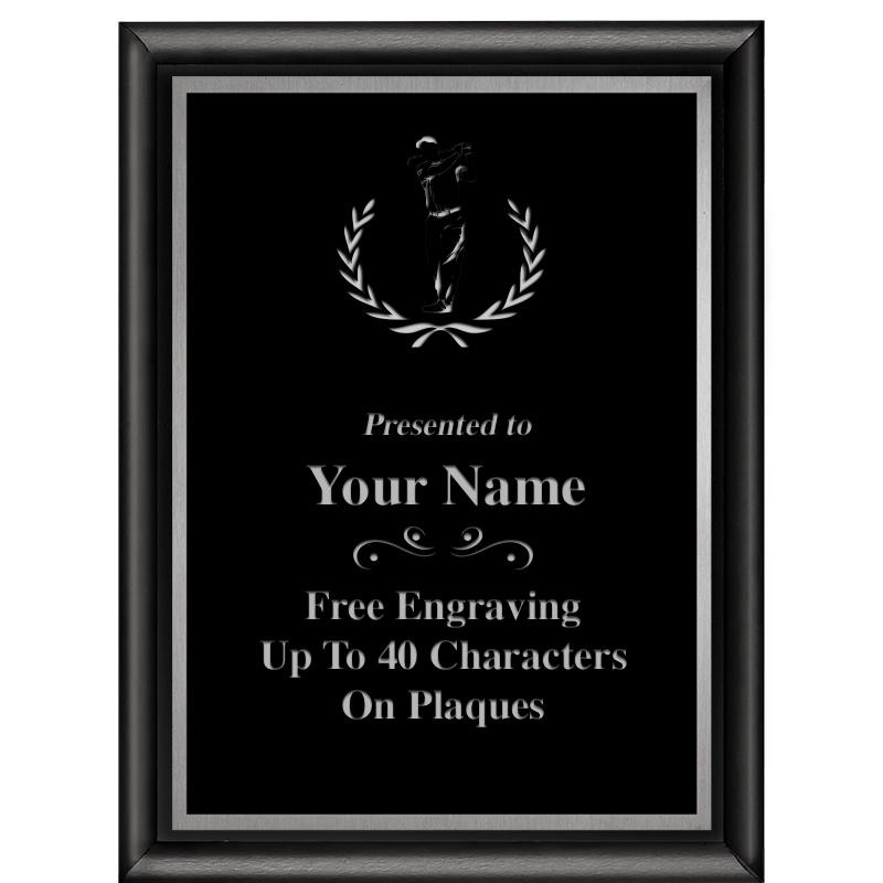 6"X8" CLASSIC BLK SHINY PLQ SV