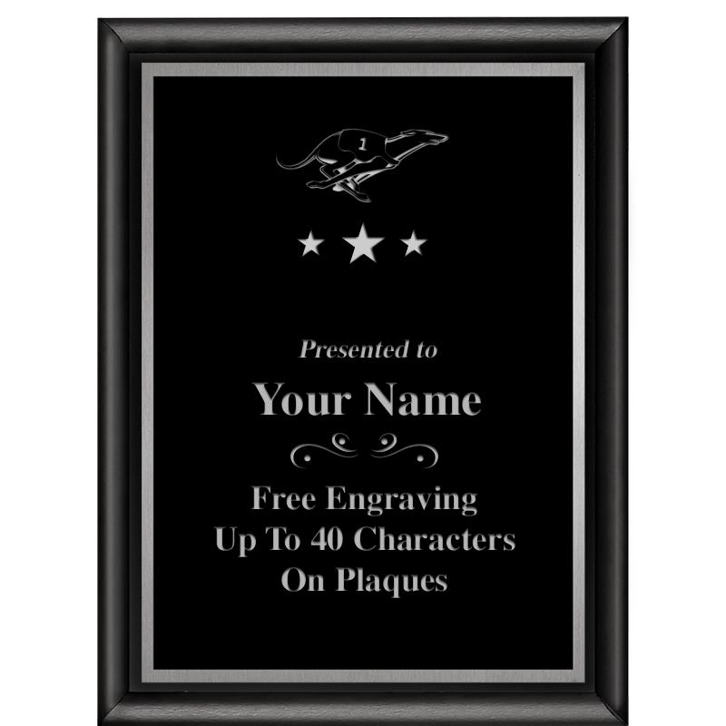 6"X8" CLASSIC BLK SHINY PLQ SV