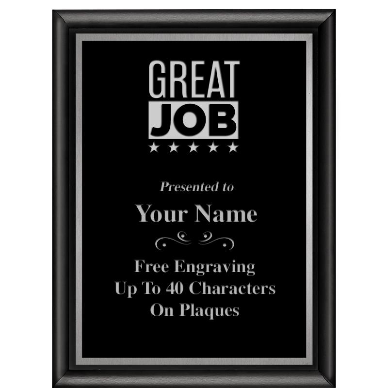 6"X8" CLASSIC BLK SHINY PLQ SV