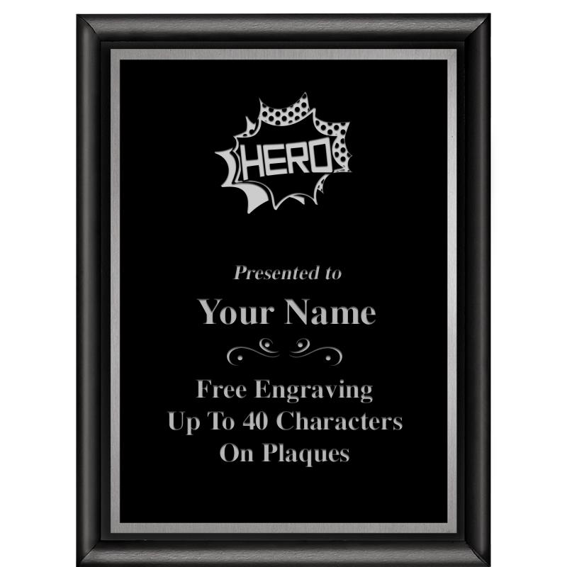 6"X8" CLASSIC BLK SHINY PLQ SV