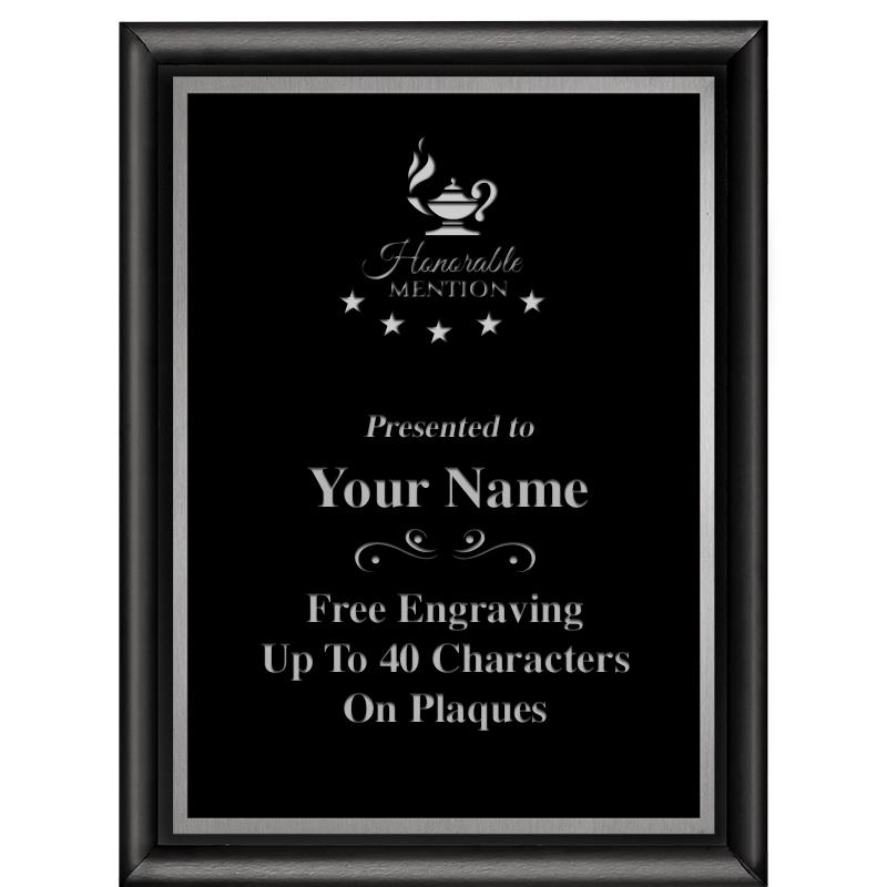 6"X8" CLASSIC BLK SHINY PLQ SV