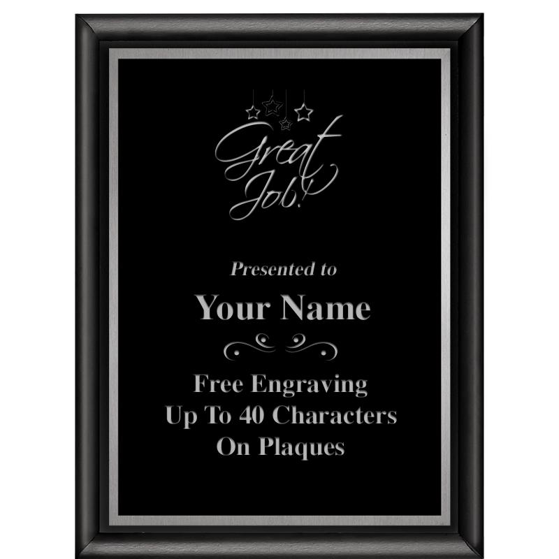 6"X8" CLASSIC BLK SHINY PLQ SV