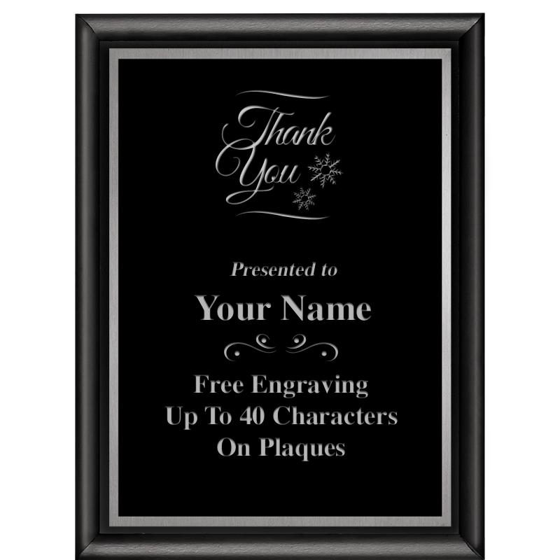 6"X8" CLASSIC BLK SHINY PLQ SV