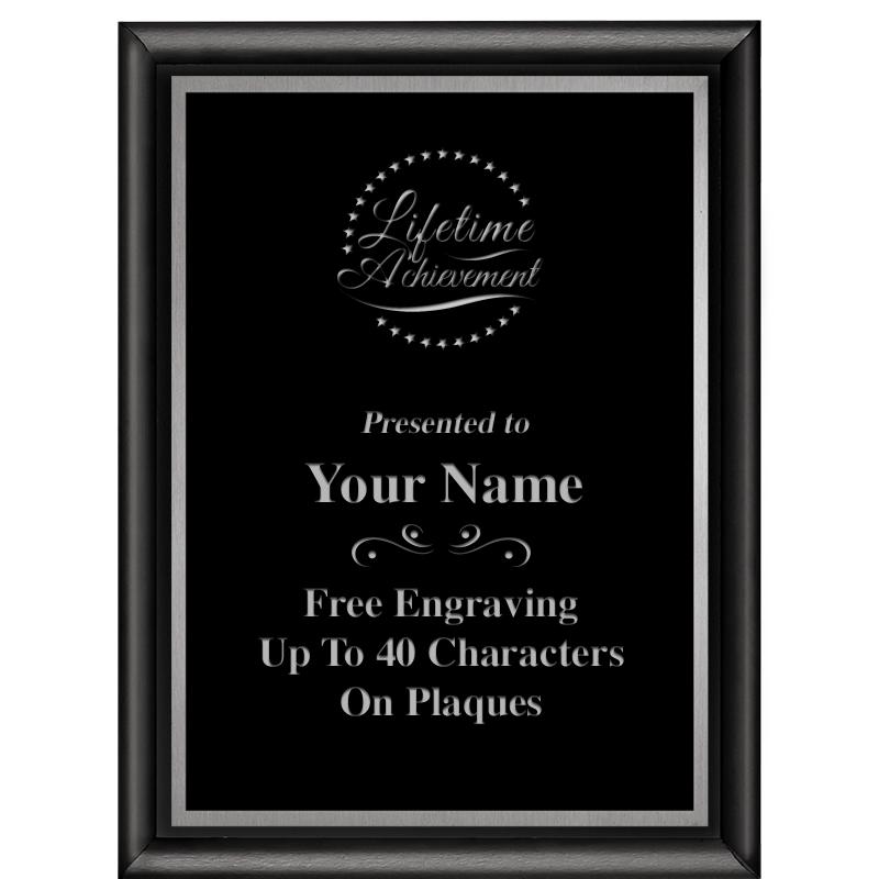 6"X8" CLASSIC BLK SHINY PLQ SV