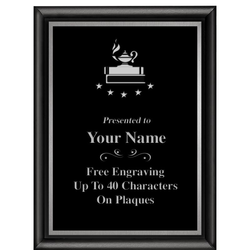 6"X8" CLASSIC BLK SHINY PLQ SV