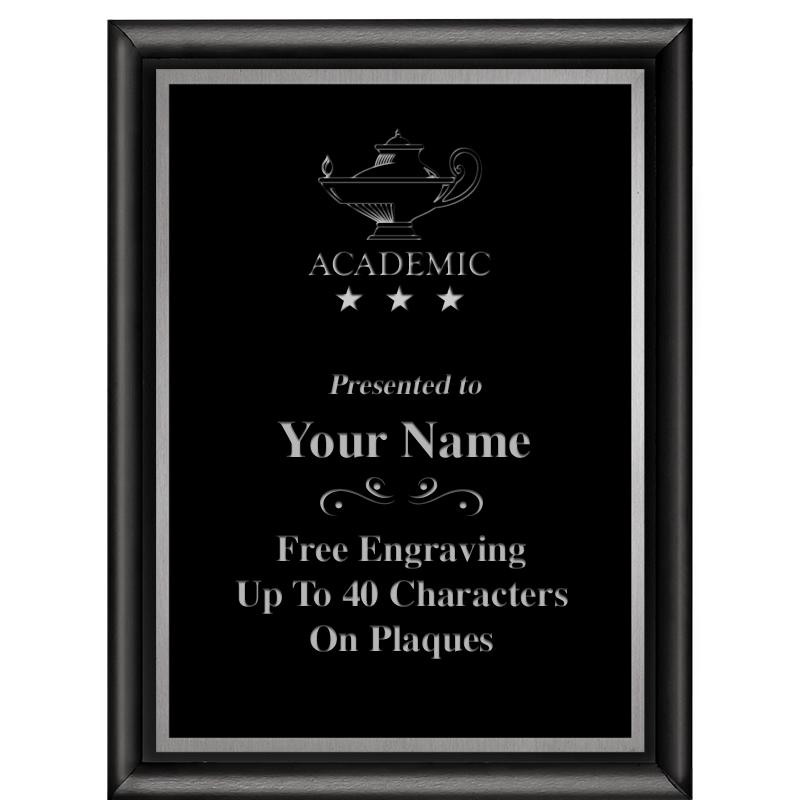 6"X8" CLASSIC BLK SHINY PLQ SV