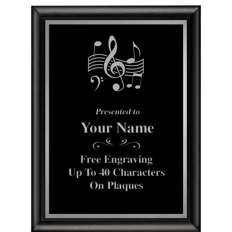 6"X8" CLASSIC BLK SHINY PLQ SV