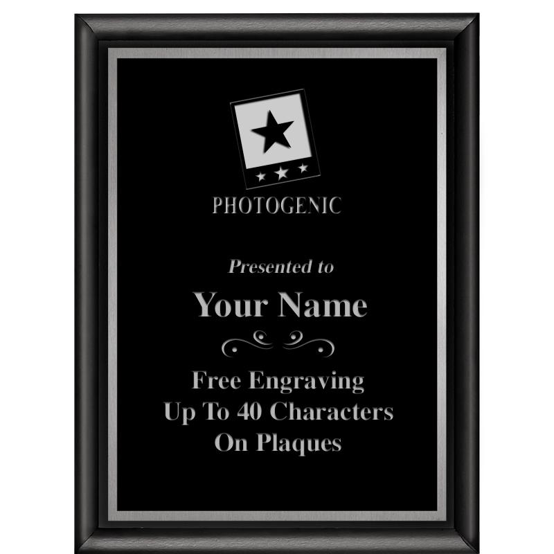 6"X8" CLASSIC BLK SHINY PLQ SV