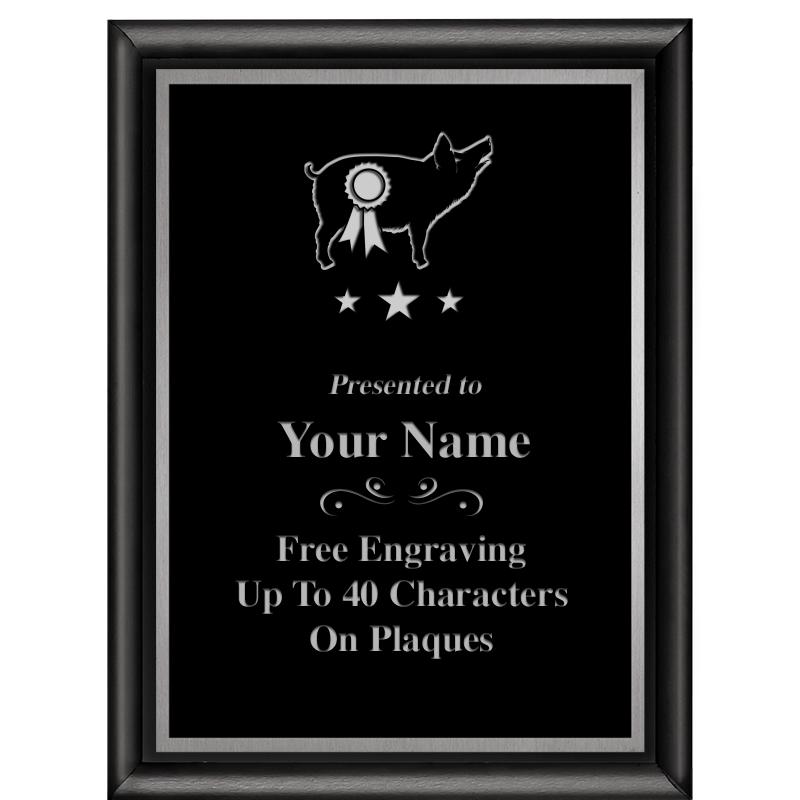 6"X8" CLASSIC BLK SHINY PLQ SV