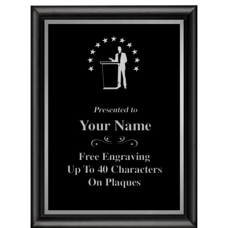 6"X8" CLASSIC BLK SHINY PLQ SV