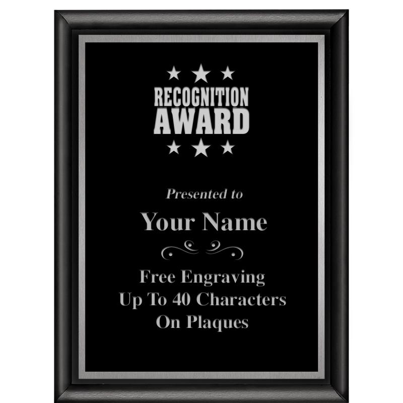 6"X8" CLASSIC BLK SHINY PLQ SV